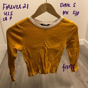 Forever 21 Mustard Yellow 3/4th Sleeve Top
